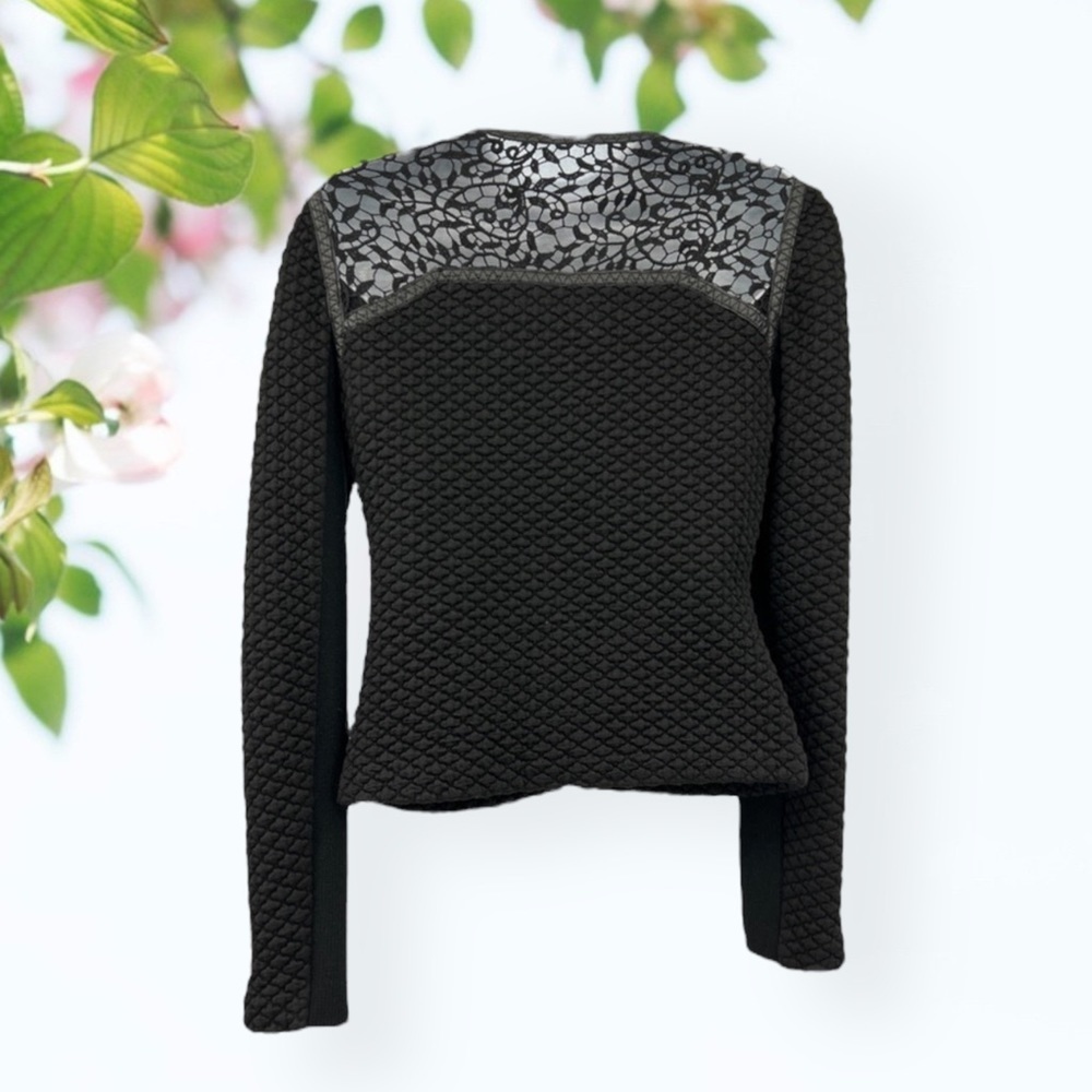 REBECCA Taylor Quilted Lace-Panel Jacket - Picture 4 of 6